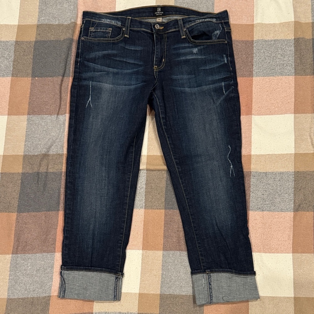 Just Black Dark Blue Cropped Jeans